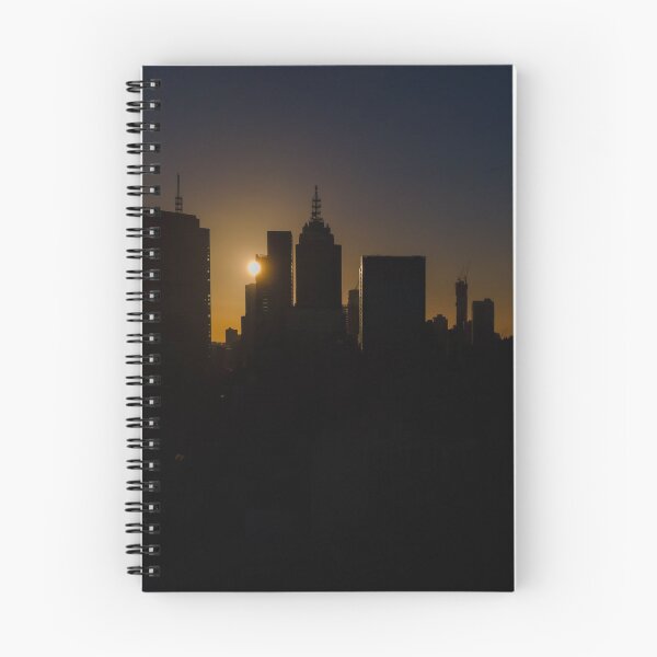 Item preview, Melbourne city skyline silhouetted by a dramatic sunset designed and sold by James-Cole.