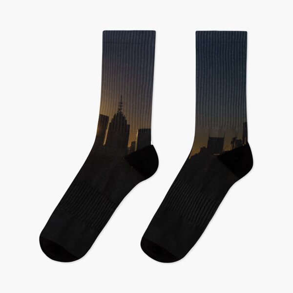 Item preview, Melbourne city skyline silhouetted by a dramatic sunset designed and sold by James-Cole.