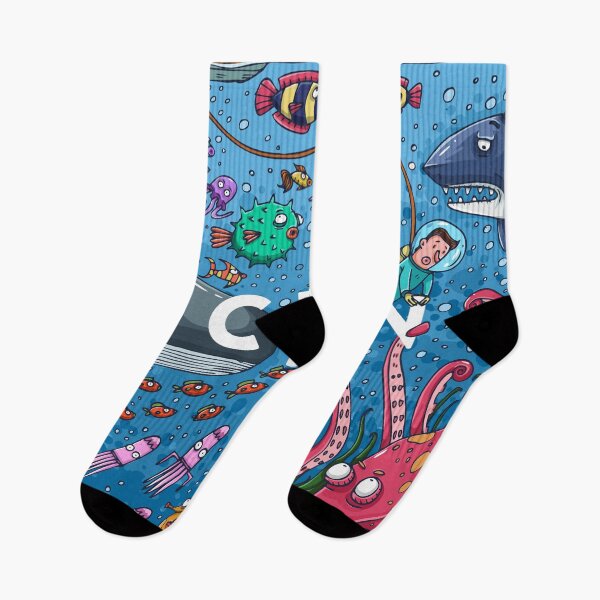 Item preview, Cute Doodle Cartoon Ocean Marine World designed and sold by Vector Scout Lab.