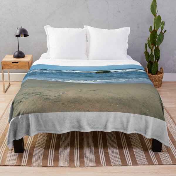 Item preview, Ocean/Sea Waves Sky Beach Sand and Rock Stones Beautiful Blue Background designed and sold by Mohammed Sohail Khan.