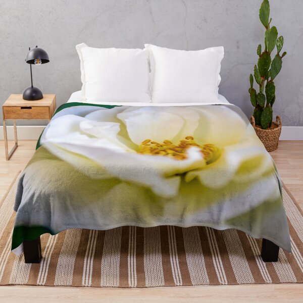 Item preview, Close up white flower petals with yellow stamen filled with pollen designed and sold by James-Cole.