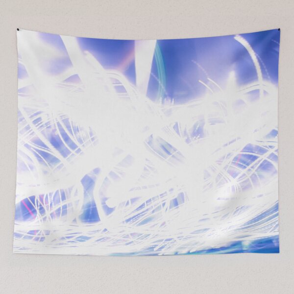 Item preview, Chaotic white-blue wavy light streaks of energy and electricity 1 designed and sold by James-Cole.