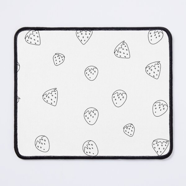 Item preview, Strawberry Doodles Black Art Print designed and sold by lineartdesigns.