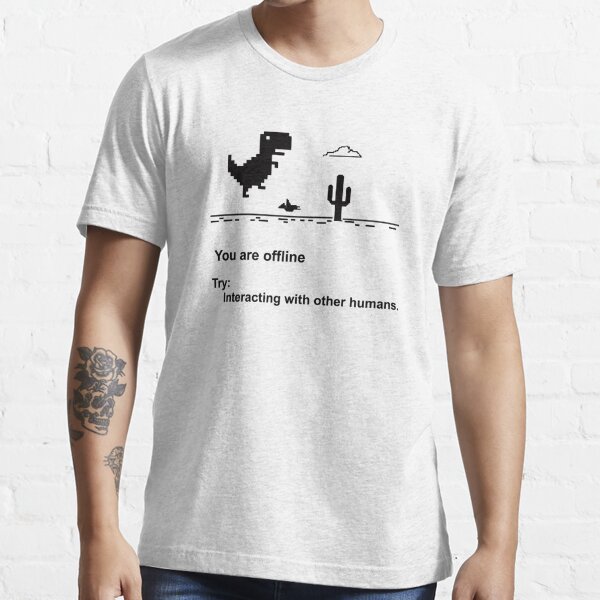 Sudadera con capucha con la obra « USTED ESTÁ FUERA DE LÍNEA camiseta  dinosaurio» de wabshirts