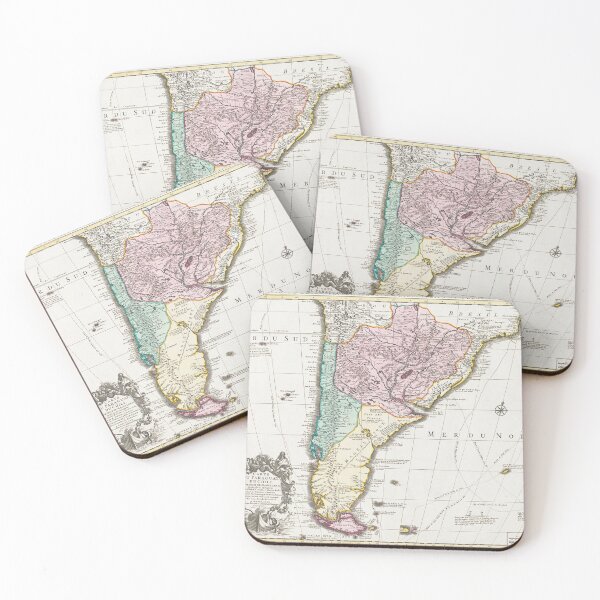 Item preview, Antique South America Map (1750-1760) designed and sold by FindYouByZ.