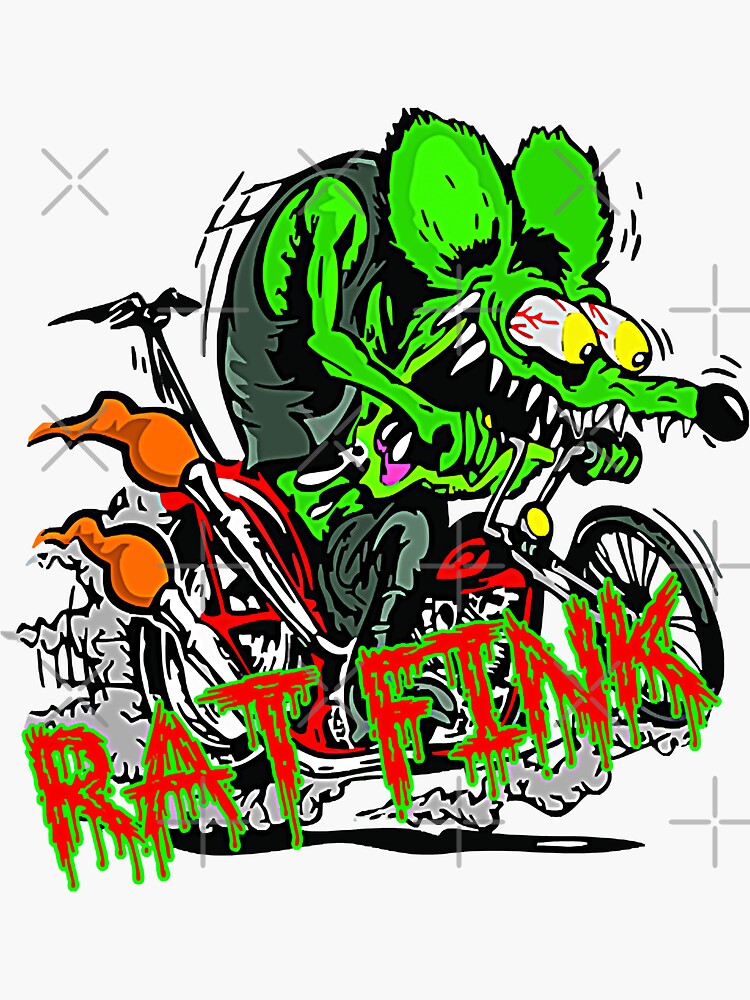 Rat Fink Motorcycle Stickers for Sale | Redbubble