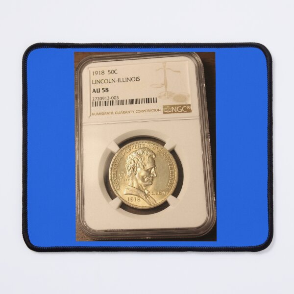 Item preview, 1918 50C Lincoln-Illinois AU 58 Half Dollar designed and sold by coinsxcrochet.