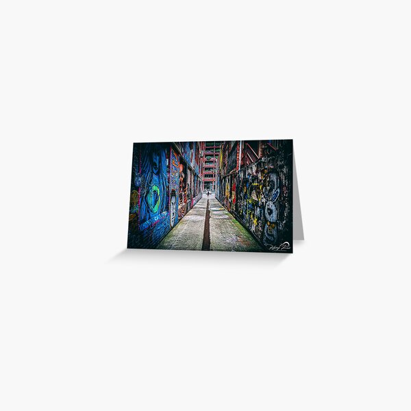 Vista previa del artículo con la obra «Melbourne Laneway», diseñado y vendido por Kiwiwebster.