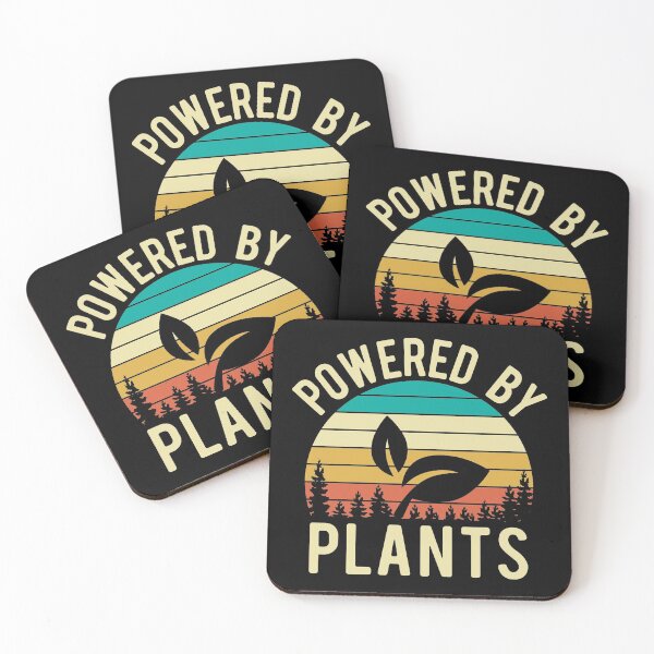 Item preview, Powered by Plants Vegan Retro Design designed and sold by MarinaBDesigns.