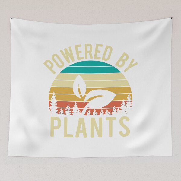 Item preview, Powered by Plants Vegan Retro Design designed and sold by MarinaBDesigns.