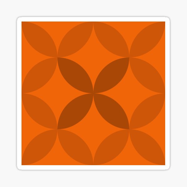 Geometric Pattern: Circle Nested: Tangerine Sticker