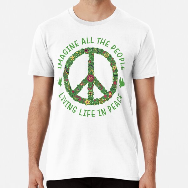 All The People Imagine Living Life In Peace Hippie' Men's T-Shirt