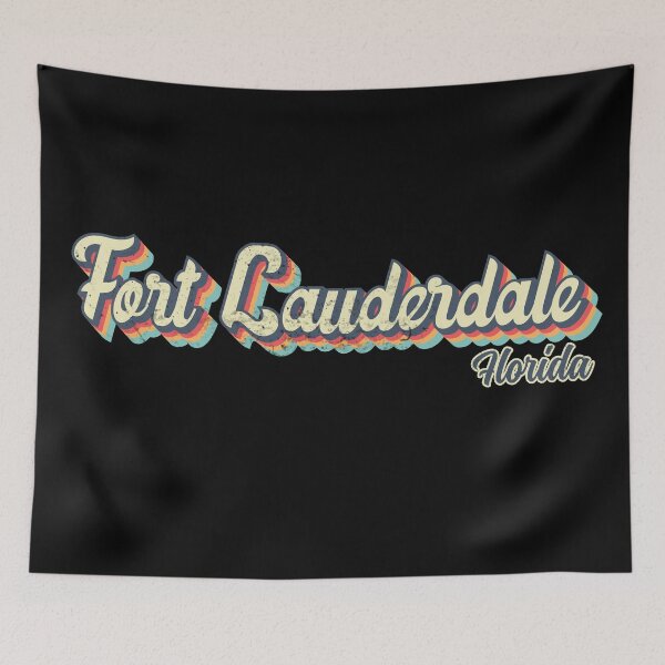 Item preview, Fort Lauderdale city Florida Retro Vintage 70s rainbow designed and sold by Teelogic.