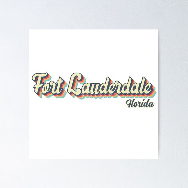 Item preview, Fort Lauderdale city Florida Retro Vintage 70s rainbow designed and sold by Teelogic.