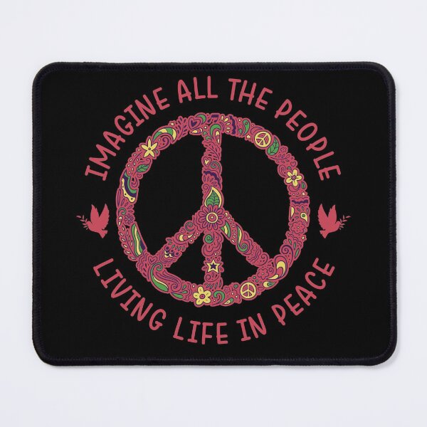 Item preview, Imagine All The People Living Life In Peace Motivation Quotes by John Lennon - Red designed and sold by CataRedBubble.