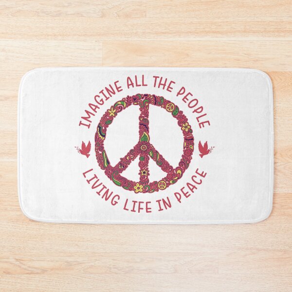Item preview, Imagine All The People Living Life In Peace Motivation Quotes by John Lennon - Red designed and sold by CataRedBubble.