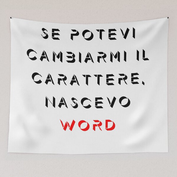 Item preview, SE POTEVI CAMBIARMI IN CARATTERE NASCEVO “WORD" designed and sold by GudNius.