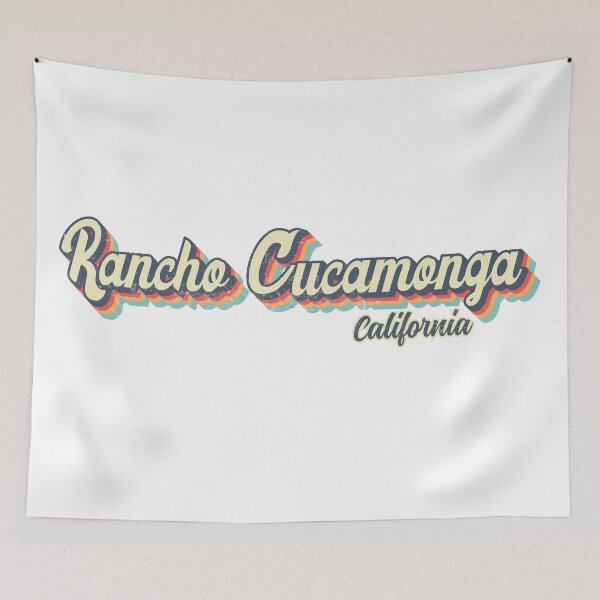 Item preview, Arcoíris retro de los años 70 de la ciudad de Rancho Cucamonga, California designed and sold by Teelogic.