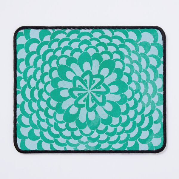 Item preview, Turquoise, green, blue geometric flower pattern designed and sold by Julie  Owen.