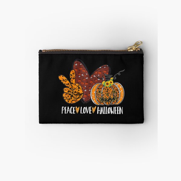 Aperçu de l'œuvre Peace Love Halloween Citrouille Joyeux Halloween Costume créée et vendue par DaiShop.