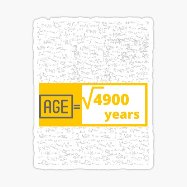 70-years-old-square-root-of-4900-sticker-for-sale-by-yeeastics