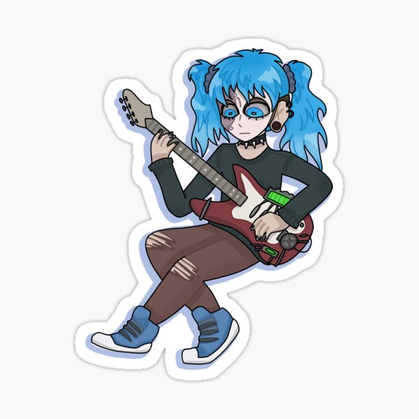 Sally Face With Guitar Full Body Drawing Sticker For Sale By XazzyB   St,small,507x507 Pad,600x600,f8f8f8 