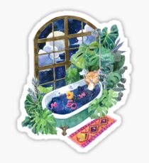 Kitty Bath Time Sticker