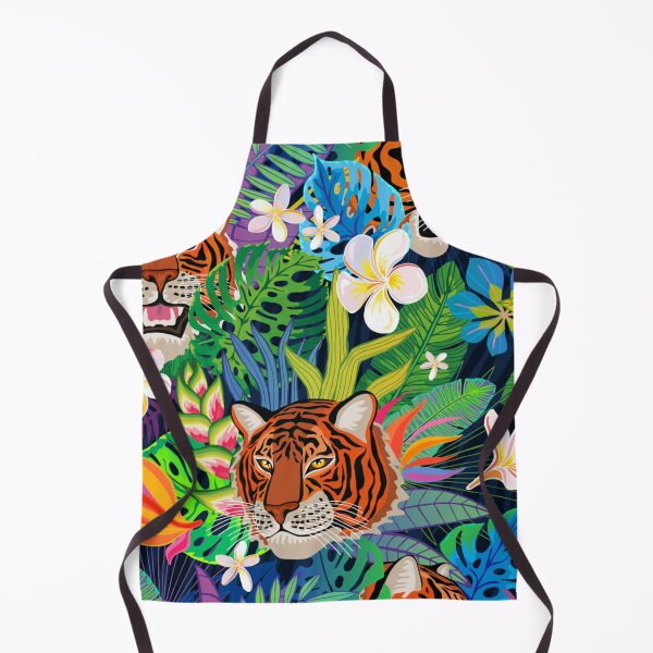 Item preview, Red tiger head roar wild cat in colorful jungle designed and sold by TeeFashionShop.