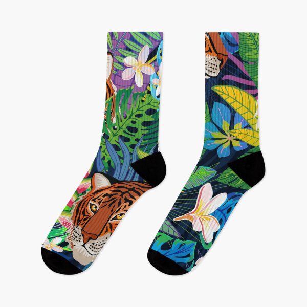 Item preview, Red tiger head roar wild cat in colorful jungle designed and sold by TeeFashionShop.
