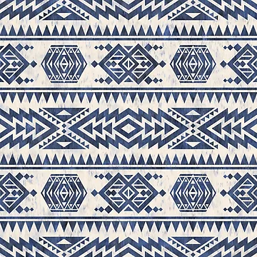Artwork thumbnail, Aztec Folk Pattern Blue by Octavia Soldani