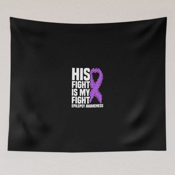 Item preview, His Fight Is My Fight Purple Ribbon Epilepsy Awareness designed and sold by errettt.