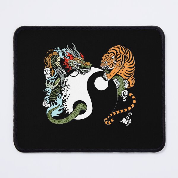 Item preview, Chines Dragon and Tiger Tattoo Graphic Yin and Yang Symbol designed and sold by enjoytheshirt.