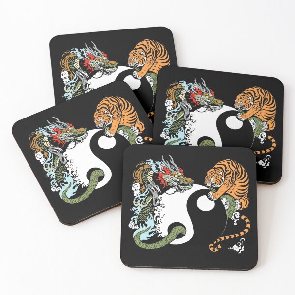 Item preview, Chines Dragon and Tiger Tattoo Graphic Yin and Yang Symbol designed and sold by enjoytheshirt.