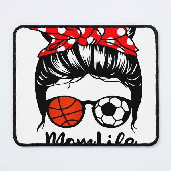 Artikelvorschau, Mom Life Unordentliches Brötchen-Haar-lustige Basketball-Fußball-Mama entworfen und verkauft von ROSEPHOTOGRAP.