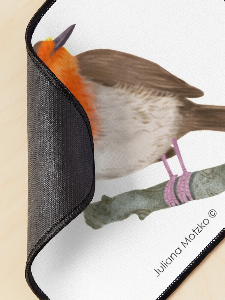 Alternate view of Robin Redbreast bird Mouse Pad