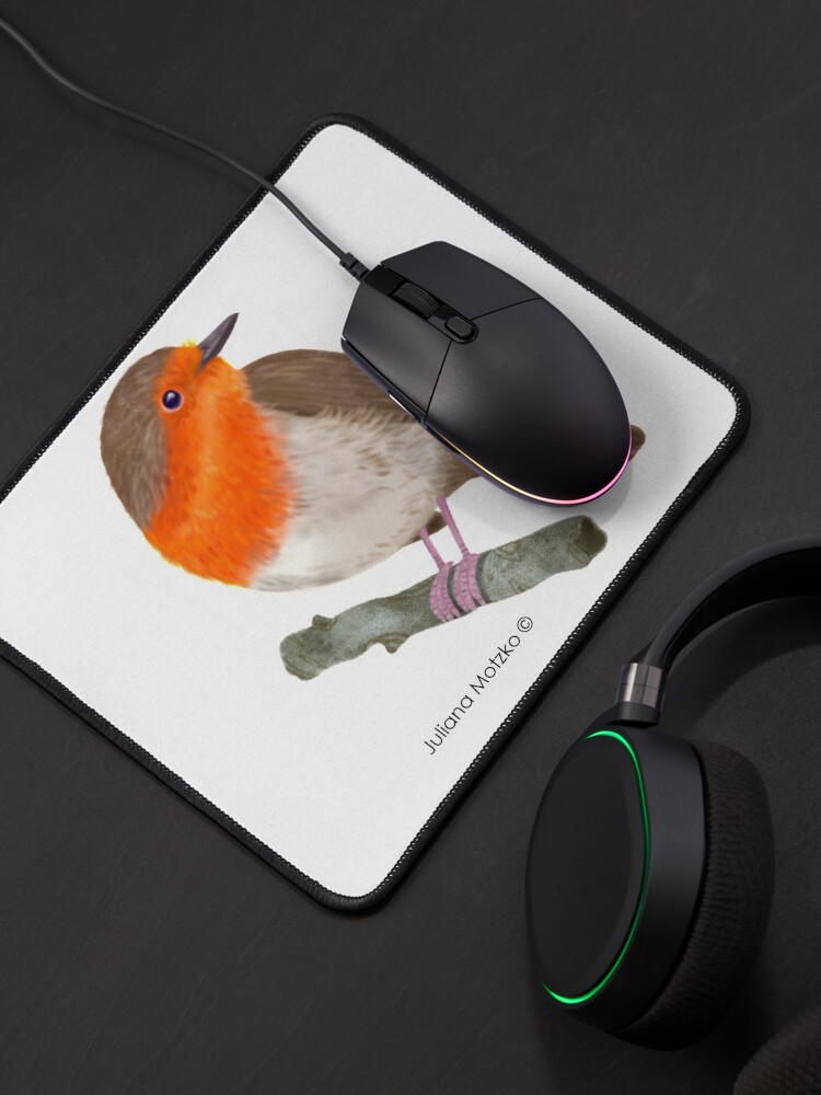 Alternate view of Robin Redbreast bird Mouse Pad