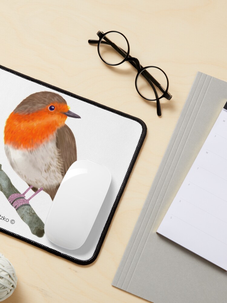 Alternate view of Robin Redbreast bird Mouse Pad