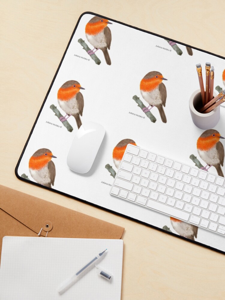 Alternate view of Robin Redbreast bird Mouse Pad
