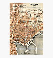Vintage Map of Catania Italy (1905) Photographic Print