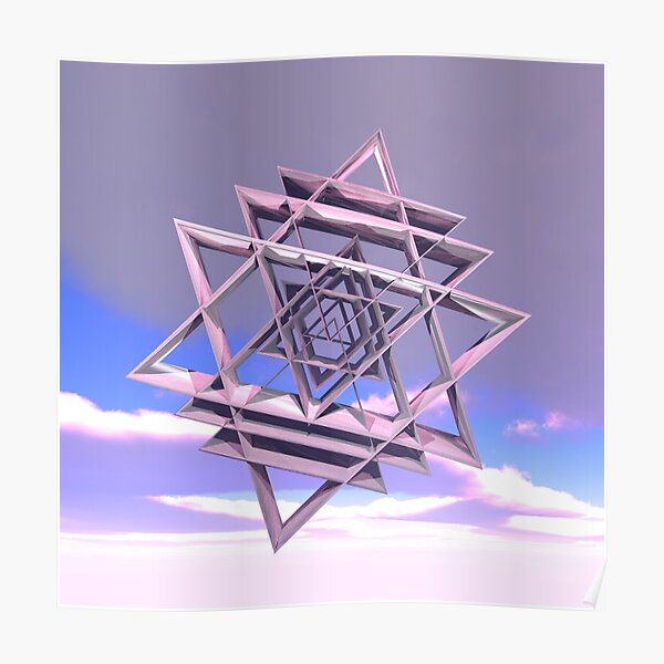 Pink Clouds and a Magical Star Poster