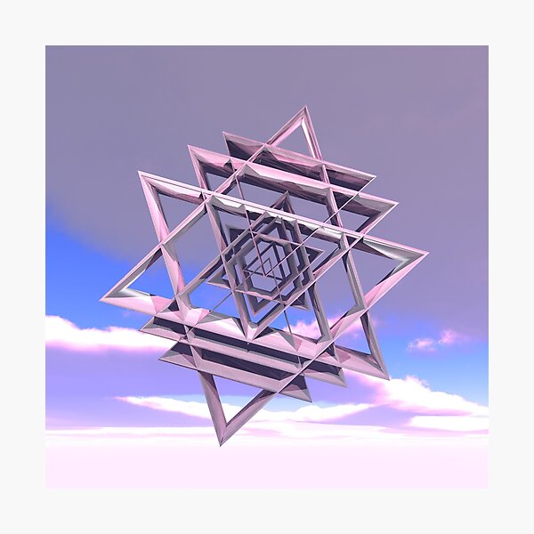 Pink Clouds and a Magical Star Photographic Print