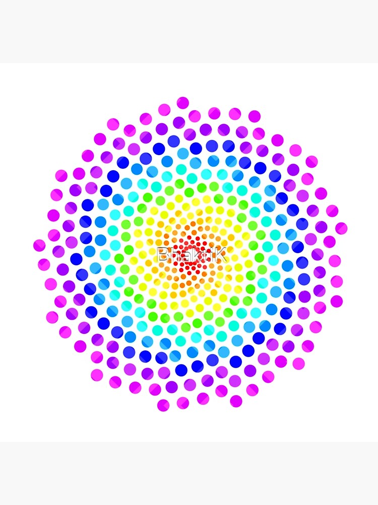 SWOOSHY RAINBOW Dot Mandala Pattern 