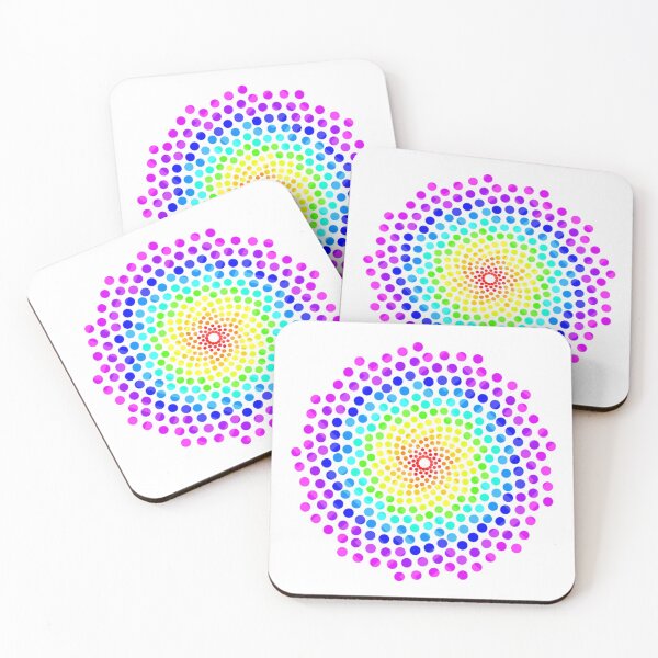 Item preview, Rainbow dot mandala designed and sold by BhaktiK.