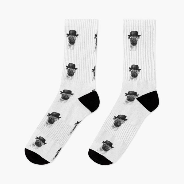 Item preview, Funky Pug Bowler Hat Monochrome designed and sold by RachaelCurryArt.