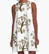 TREE OF AUTISIM A-Line Dress