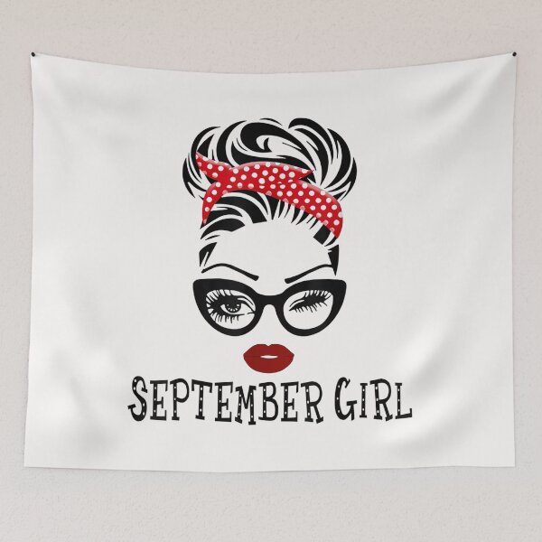 Item preview, September Girl Woman Face Wink Eyes designed and sold by aloha project.