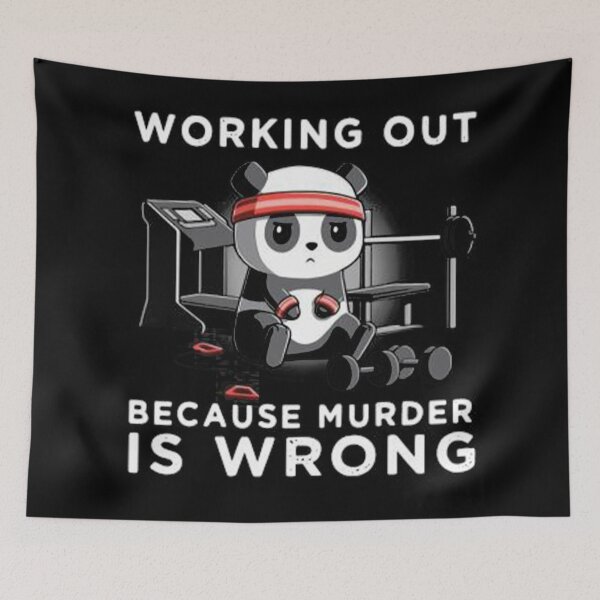 Item preview, PANDA WORKING OUT BECAUSE MURDER IS WRONG BESTSELLING 2021  designed and sold by DesigonDesigner.