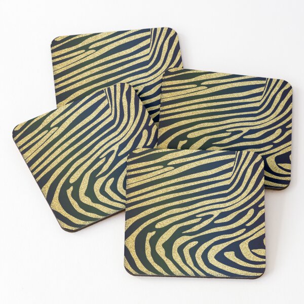 Item preview, Zebra Skin In Metallic Gold On Indigo Gradient designed and sold by IZiets.