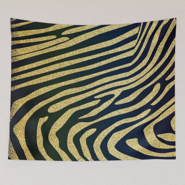 Item preview, Zebra Skin In Metallic Gold On Indigo Gradient designed and sold by IZiets.
