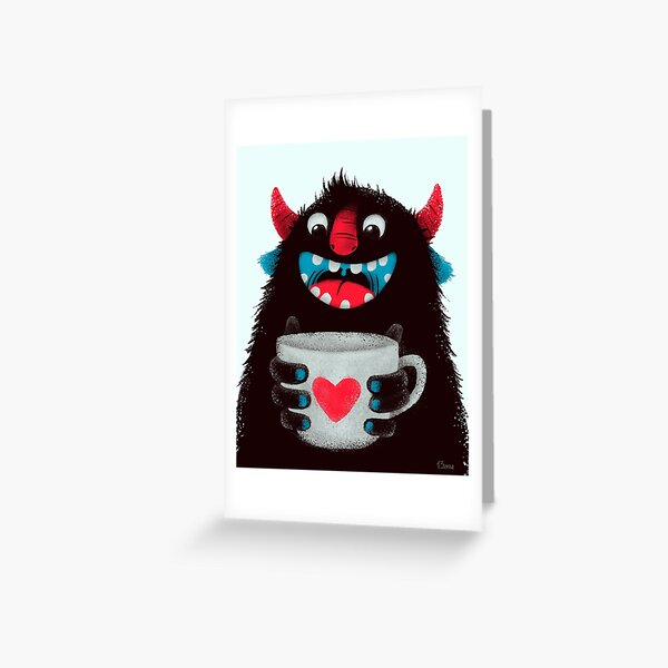 Demon with cup Greeting Card